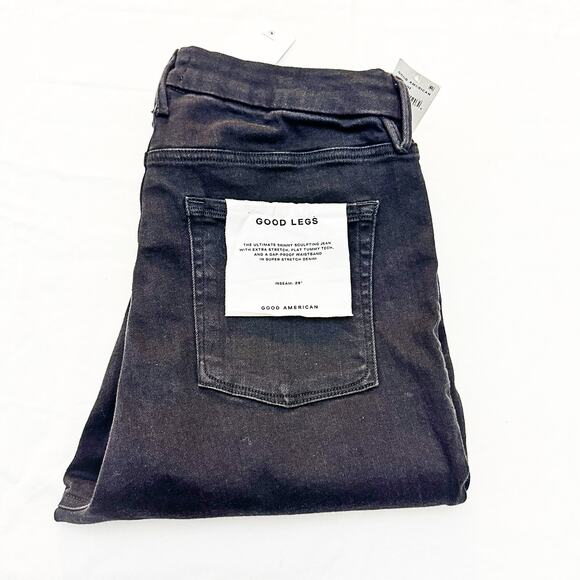 Good American Good Leg Stretch Sculpting Denim Jeans BLACK001 Size 5 NWT - Picture 1 of 8